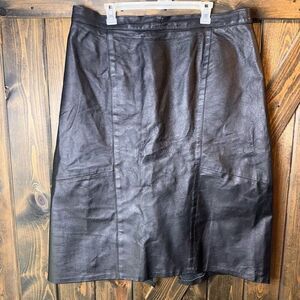 Vintage CBO New York 100% Genuine Leather Midi Skirt